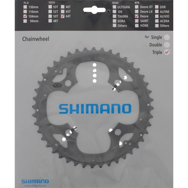 Shimano Deore (FC-M590) első lánctányér, 44T, 104 mm, 3x9 s.
