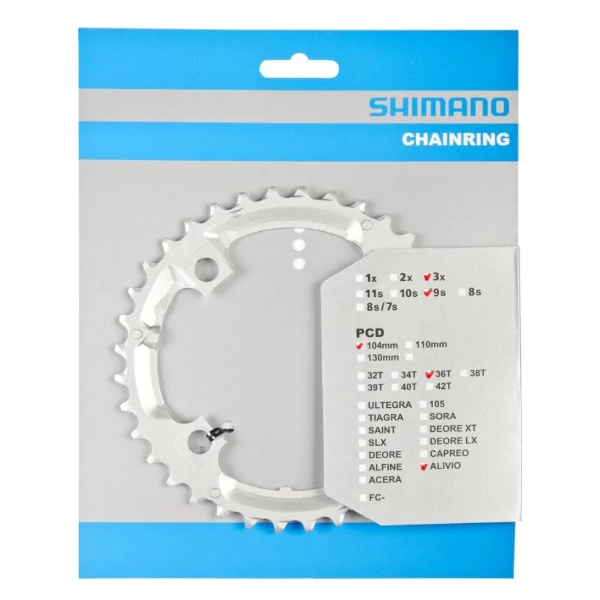Shimano Alivio (FC-M431) első lánctányér 36T, 104 mm, 3x9 seb.