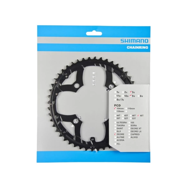 Shimano Deore (FC-M590) első lánctányér, 48T, 104 mm, 3x9 s.