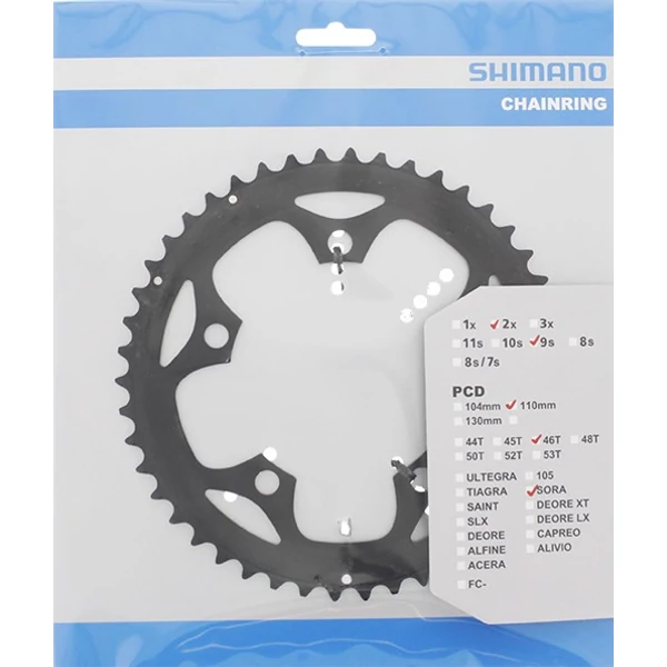 Shimano Sora (FC-3550) lánctányér, 46T, 110 mm, 2x9s.