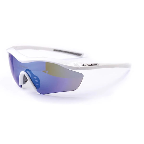 BikeFun AirJet kerékpáros sportszemüveg Fehér keret/Blue revo lencse